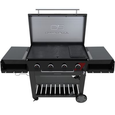 Image showing  4-Burner Deluxe Propane Gas Cart Flat Top Grill and Griddle, 700 sq. in., Black