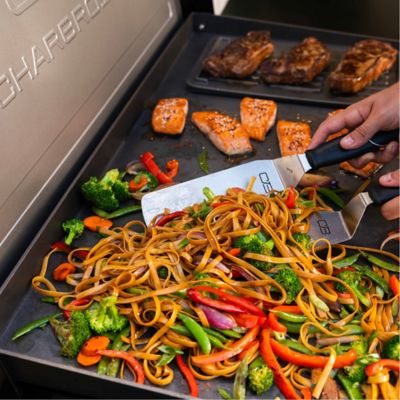 Image showing 5 th Charbroil 4-Burner Deluxe Propane Gas Cart Flat Top Grill and Griddle, 700 sq. in., Black