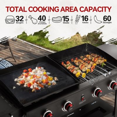 Image showing  4-Burner Propane Gas Grill and Griddle, Black