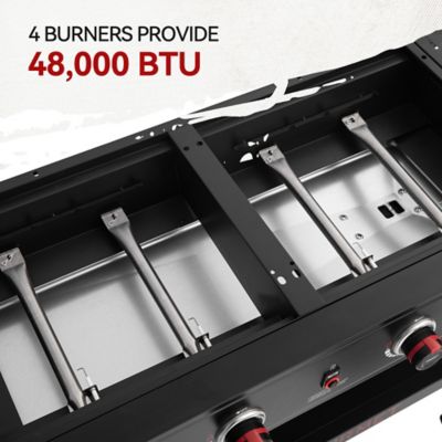 Image showing  4-Burner Propane Gas Grill and Griddle, Black