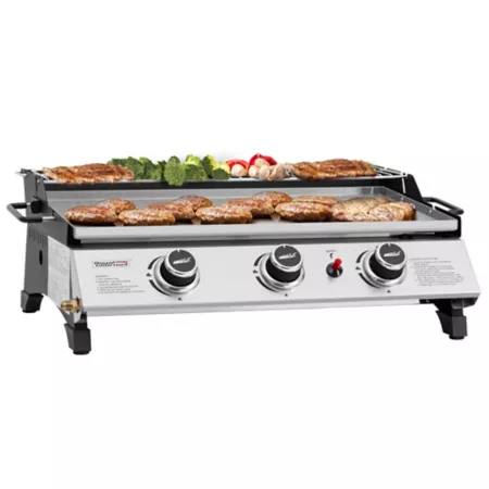 Royal Gourmet 24-inch 3-Burner Stainless Steel Portable Propane Gas Griddle with Lid 25 500 BTU Portable Grills