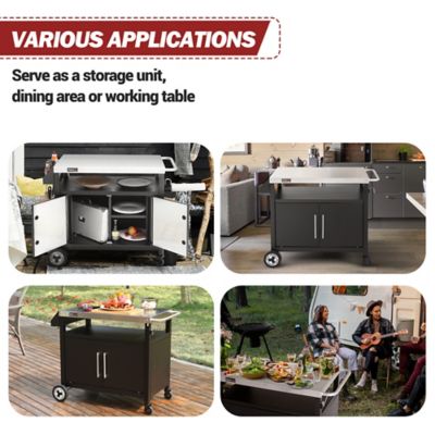 Image showing 8 th Royal Gourmet Outdoor Prep Grill Table with Storage Cabinet