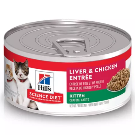 Hill's Science Diet Kitten Ground Liver and Chicken Recipe Wet Cat Food 5.5 oz. Wet Cat Food