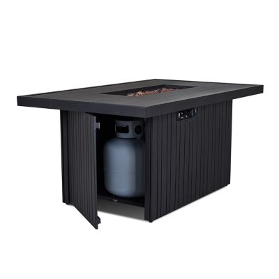 Image showing  Calvin 52 in. Rectangle Metal Propane Fire Pit Table with Hidden Tank