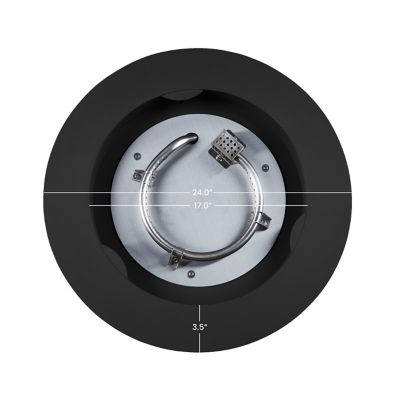 Image showing 6 th Real Flame Aegean 24 in. Round Steel Propane Fire Pit Table with Hidden Tank, Black