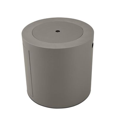 Image showing 5 th Real Flame Aegean 24 in. Round Steel Propane Fire Pit Table with Hidden Tank, Gray