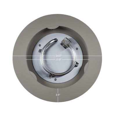 Image showing 7 th Real Flame Aegean 24 in. Round Steel Propane Fire Pit Table with Hidden Tank, Gray