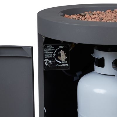 Image showing  24 in. Aegean Round Steel Propane Gas Fire Pit Table with Hidden Tank, Slate