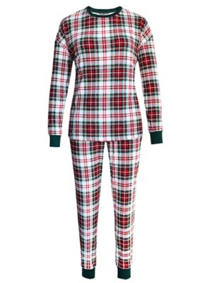 Holiday Famjams Women's Red and Green Plaid Sleep Set, 2 pc.