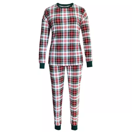 Holiday Famjams Women's Red and Green Plaid Sleepwear Set 2 Piece. Women's Pajamas