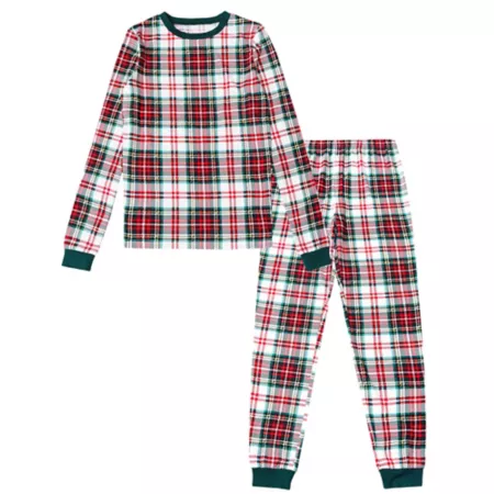 Holiday Famjams Youth Red and Green Plaid Sleepwear Set 2 Piece. Kids' Pajamas