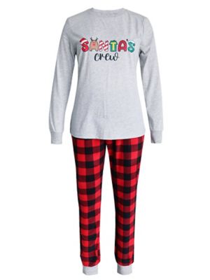 Holiday Famjams Women's Santa's Crew Sleep Set, 2 pc.