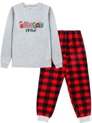 Holiday Famjams Youth Santa's Crew Sleep Set, 2 pc.