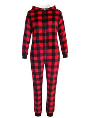 Holiday Famjams Women's Onesie Buff Check Sleeper