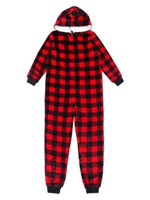 Holiday Famjams Youth Onesie Buff Check Sleeper