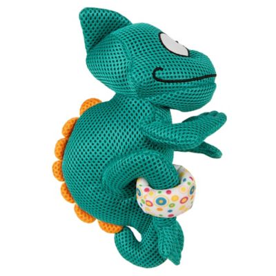 Image showing  Double Chew Guard Technology Chameleon Squeaker Plush Dog Toy, Teal, Medium