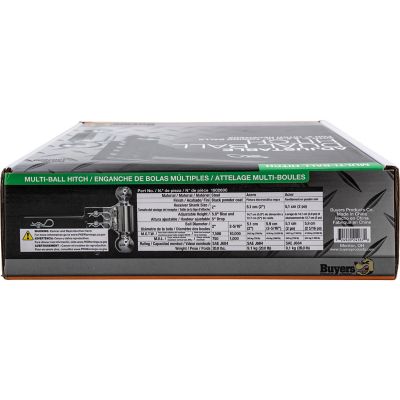 Image showing 9 th Buyers Products 2 in. Receiver Adjustable Dual Ball Hitch for Hitch Receivers, 5 in. Drop, 7,500 lb./10,000 lb. Capacity