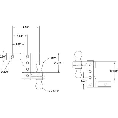 Image showing  Adjustable Dual Ball Hitch with Chrome Towing Balls for 2 in. Receivers