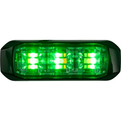 Image showing  3-1/2 in. Wide Angle Tri Color LED Strobe Light with Amber, Clear, and Green Lights