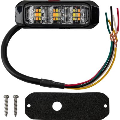 Image showing 6 th Buyers Products 3-1/2 in. Wide Angle Tri Color LED Strobe Light with Amber, Clear, and Green Lights