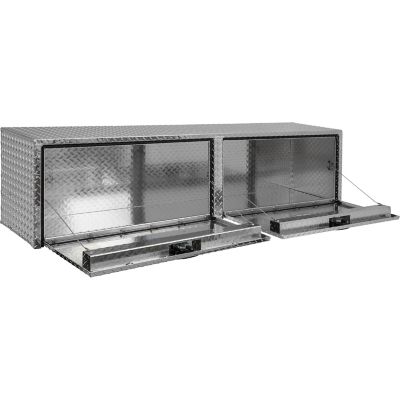 Image showing  18 in. x 16 in. x 88 in. Diamond Tread Aluminum Topsider Truck Toolbox