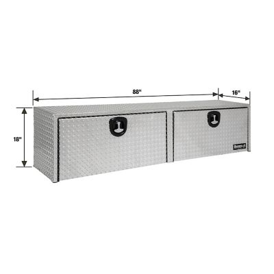 Image showing  18 in. x 16 in. x 88 in. Diamond Tread Aluminum Topsider Truck Toolbox