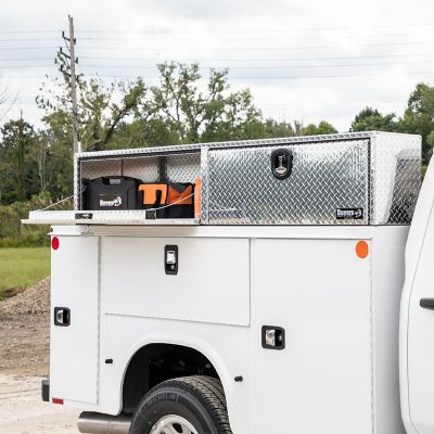 Image showing 8 th Buyers Products 18 x 16 x 88in. Diamond Tread Aluminum Topsider Truck Toolbox