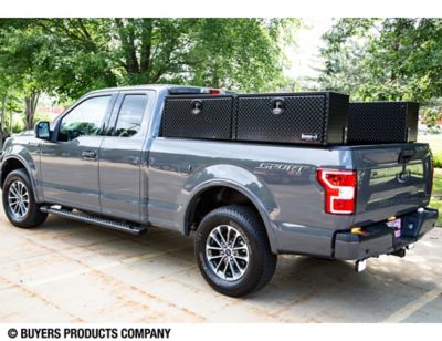 Image showing 5 th Buyers Products 18 x 16 x 88in. Gloss Black Diamond Tread Aluminum Topsider Truck Tool Box