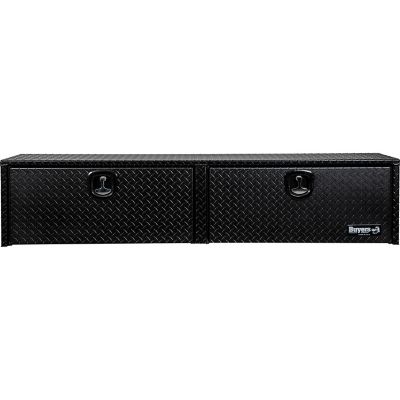 Image showing  18 in. x 16 in. x 88 in. Textured Matte Black Diamond Tread Aluminum Topsider Truck Box