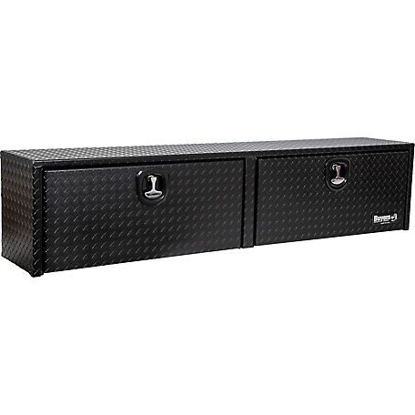 Buyers Products 18 in. x 16 in. x 90 in. Textured Matte Black Diamond Tread Aluminum Topsider Truck Tool Box
