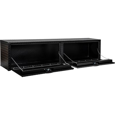 Image showing  18 in. x 16 in. x 90 in. Textured Matte Black Diamond Tread Aluminum Topsider Truck Tool Box