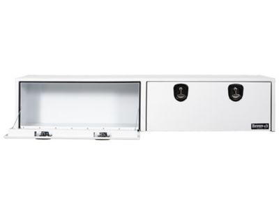 Image showing 8 th Buyers Products 18 x 16 x 96in. White Smooth Aluminum Topsider Truck Tool Box with 2 Doors and 4 Compression Latches