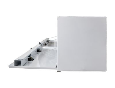 Image showing 9 th Buyers Products 18 x 16 x 96in. White Smooth Aluminum Topsider Truck Tool Box with 2 Doors and 4 Compression Latches
