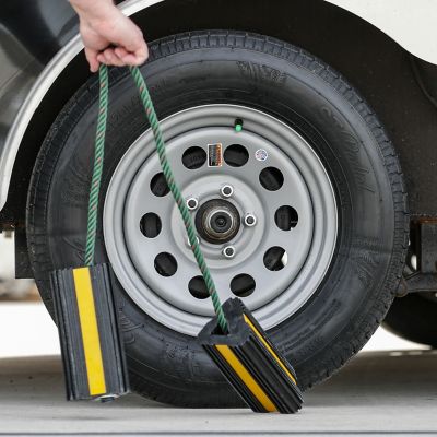 Image showing 5 th Buyers Products 4 x 4 x 8in. Rubber Wheel Chock Set with 36 in. Connecting Cord