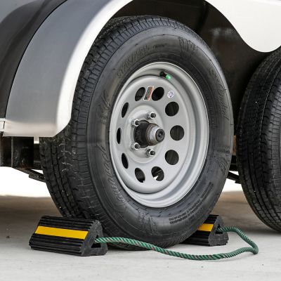 Image showing 6 th Buyers Products 4 x 4 x 8in. Rubber Wheel Chock Set with 36 in. Connecting Cord