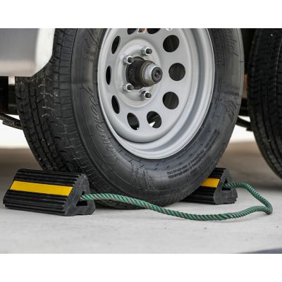 Image showing 7 th Buyers Products 4 x 4 x 8in. Rubber Wheel Chock Set with 36 in. Connecting Cord