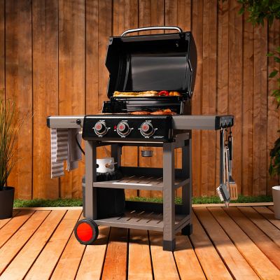 Image showing 8 th Coleman 3-Burner Cookout Propane Gas BBQ Grill with Instastart Ignition, Black/Gray