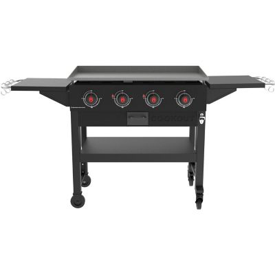 Coleman Cookout 4 Burner Propane Gas Griddle Station, 720 sq. in. Total Cooking Surface, Grease Tray & 2 Side Shelves, Black