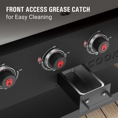 Image showing 6 th Coleman 4-Burner Cookout Propane Gas Griddle Station with Grease Tray and 2 Side Shelves, 720 sq. in., Black