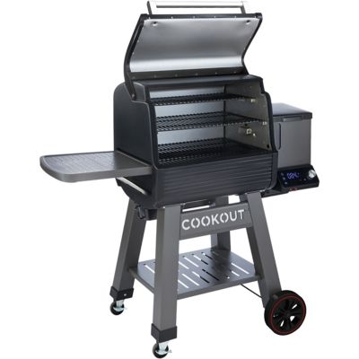 Image showing 8 th Coleman 1035 sq. in. Cookout 1000 Digital Hardwood Pellet Grill and Smoker, Black/Gray