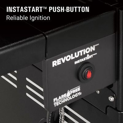 Image showing  2-Burner Revolution Propane and Natural Gas Convertible Grill with 2 Side Shelves, Black