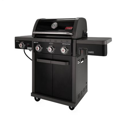Image showing  3-Burner Revolution Propane and Natural Gas Convertible Grill, Black/Gray, With Side Burner