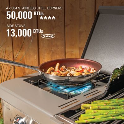 Image showing 6 th Coleman 4-Burner Revolution Propane and Natural Gas Convertible Grill, Gray, With Side Burner