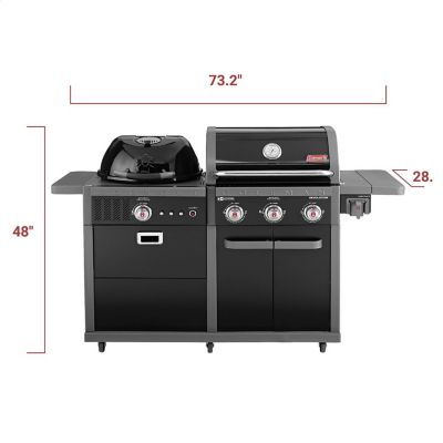 Image showing  Revolution 3-Burner Dual Fuel Propane/Charcoal Grill, 1,030 sq. in., Black