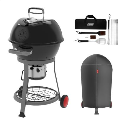 Coleman Cookout Grilling Kit with Charcoal Kettle Grill, Heavy-Duty Cover and 12 pc. Tool Set