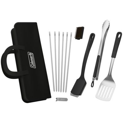 Image showing 9 th Coleman Cookout Grilling Kit with Charcoal Kettle Grill, Heavy-Duty Cover and 12 pc. Tool Set, 380 sq. in., Black