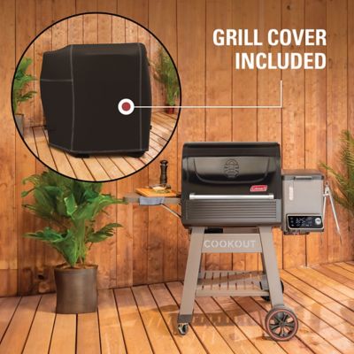 Image showing  1,035 sq. in. Cookout 1000 Digital Hardwood Pellet Grill and Smoker with Heavy-Duty Cover, Black