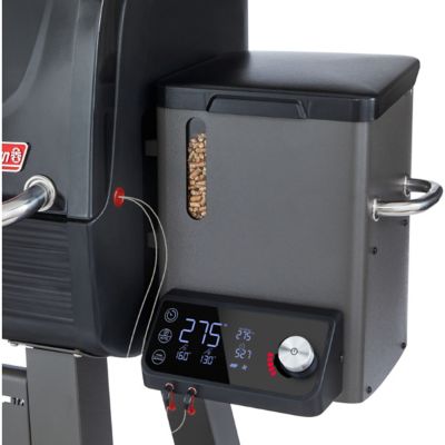 Image showing 7 th Coleman 1,035 sq. in. Cookout 1000 Digital Hardwood Pellet Grill and Smoker with Heavy-Duty Cover, Black