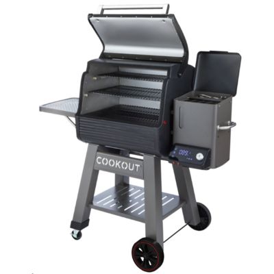 Image showing 9 th Coleman 1,035 sq. in. Cookout 1000 Digital Hardwood Pellet Grill and Smoker with Heavy-Duty Cover, Black