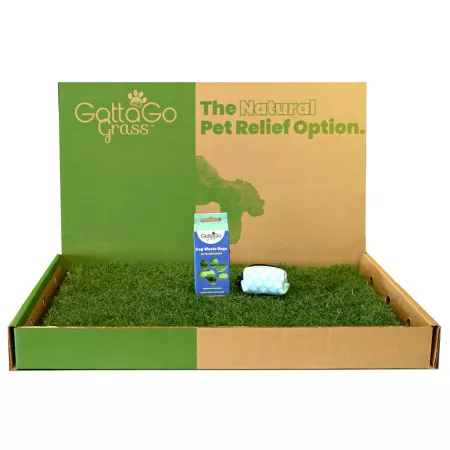 Gotta Go Grass Real Grass Pet Potty Mat Refill Waste Bags and Waste Bag Dispenser Indoor Pet Potties